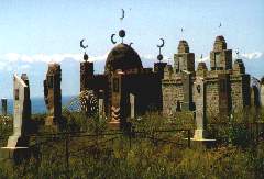 Cmentarz muzumaski na pnocnym brzegu jeziora Issyk-Kul
